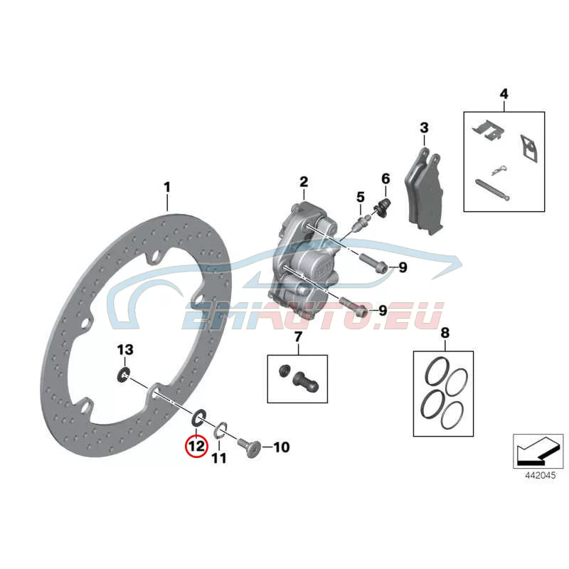 Original BMW Satz Anlaufscheibe gummiert rollenseitig (34117682434)