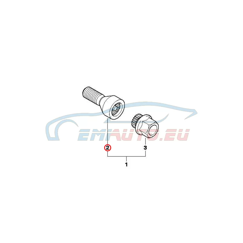 Genuine BMW WHEEL BOLT WITH CODE (36136786489)