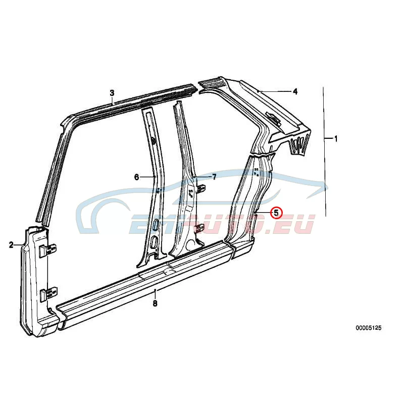 Genuine BMW COLUMN REAR LEFT (41001820567)