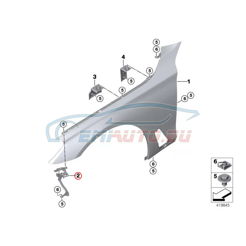 Genuine BMW Side panel bracket, front left 1 (41357475309)