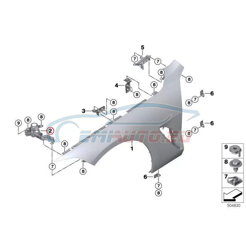 Genuine BMW Side panel bracket, front left 1 (41358492949)