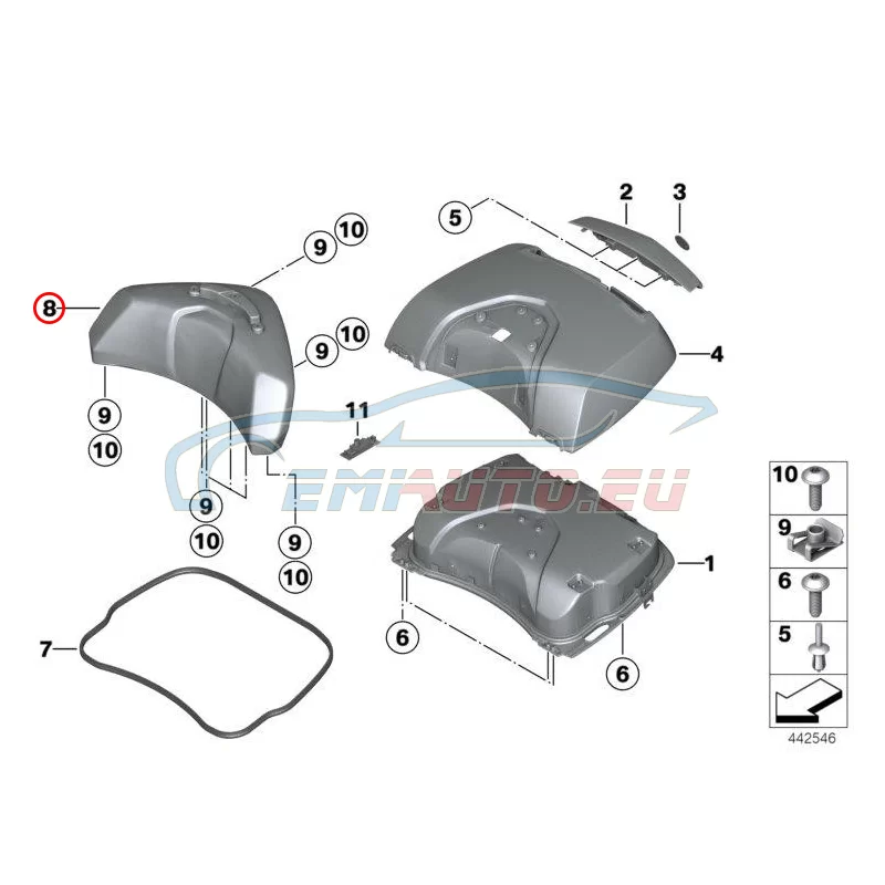 Genuine BMW Back pad, TopCase (46548394452)