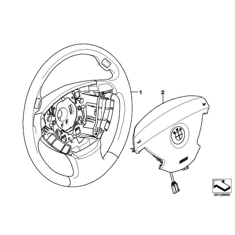 Genuine BMW Airbag module, driver's side (32306776771)