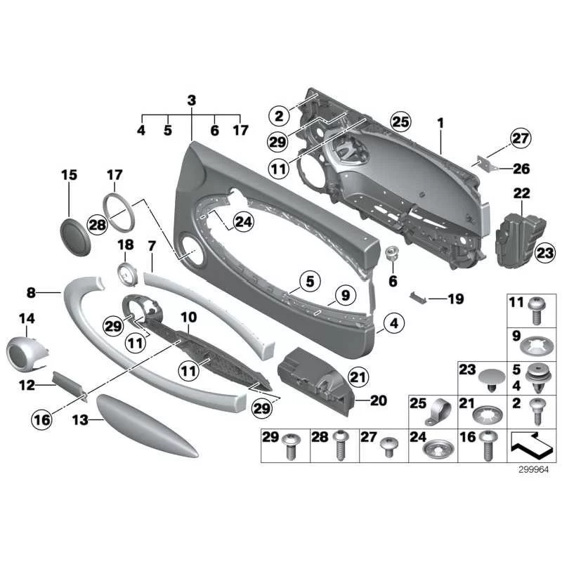 Genuine Mini Door trim panel left (51412759459)
