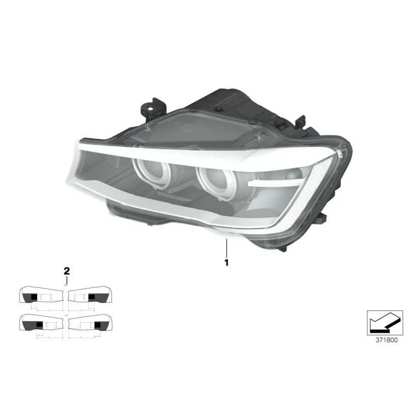 Genuine BMW Headlight left (63117334077)