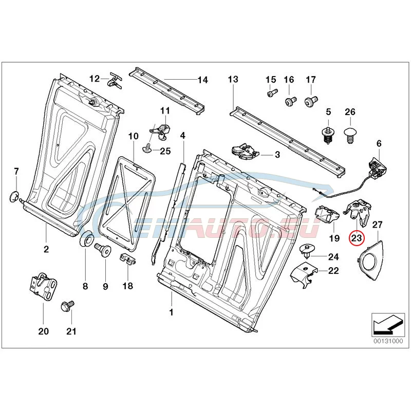 Original BMW Halter Blende Ausstellfenster rechts (52207008680)
