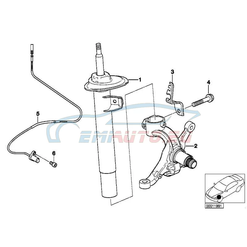 Original BMW Federbein vorn links (31311096851)