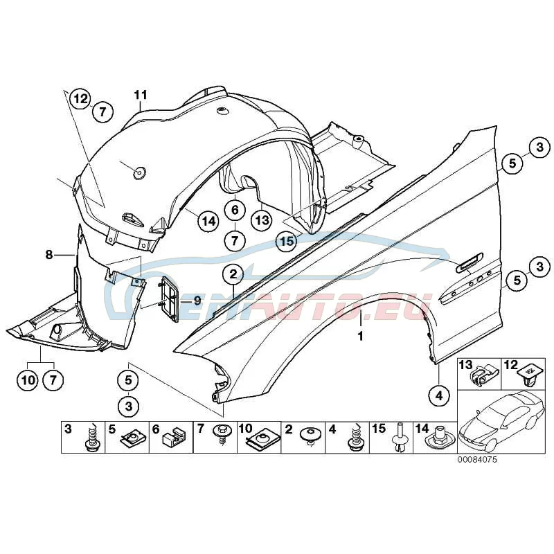 Genuine BMW Side panel, front left (41357016205)