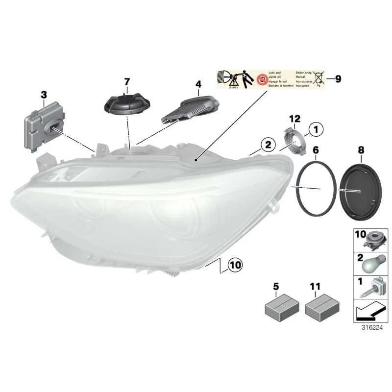 Original BMW Treibermodul Scheinwerfer (63117316145)