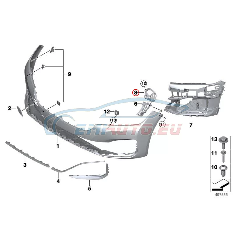 Genuine BMW Guide, upper left (51117475191)