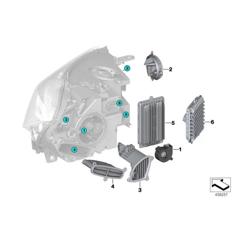 Genuine BMW LED module, cornering light, left (63117381449)