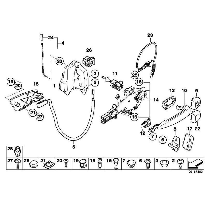 Genuine BMW CATCH WITH KEY CODE RIGHT (51217199854)