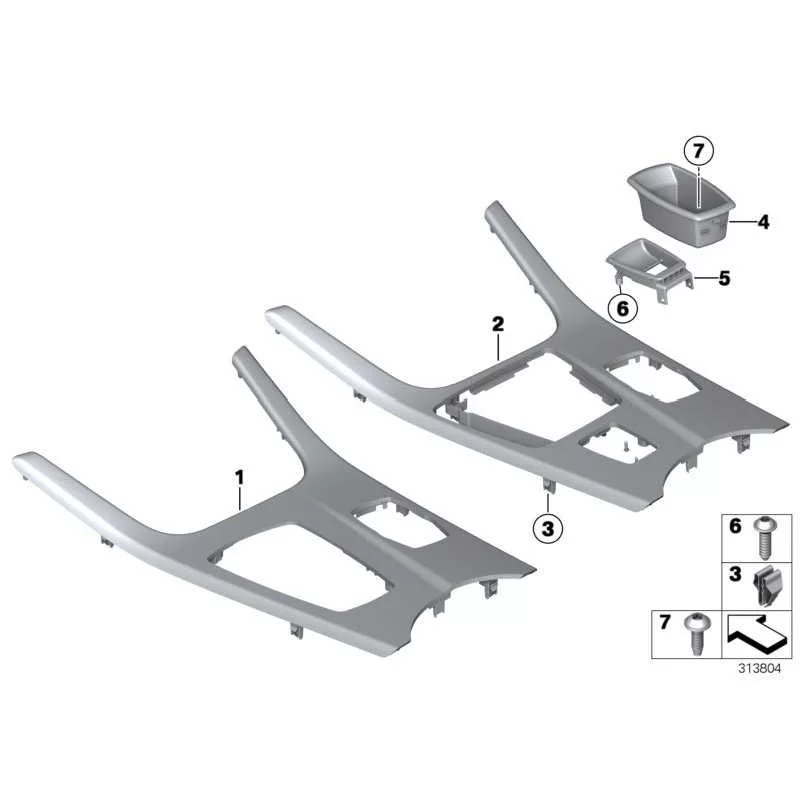 Genuine BMW Decor panel for centre console (51169302206)