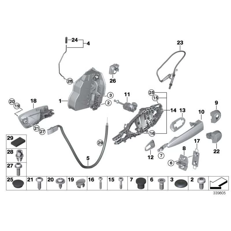 Genuine BMW Lock with code left (51217199833)