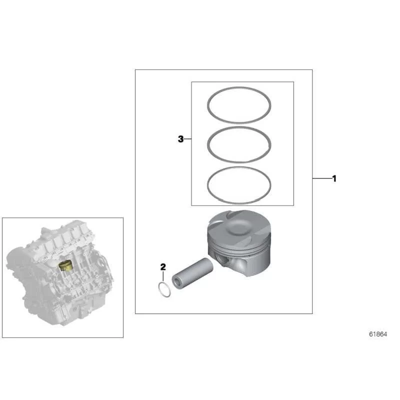 Genuine BMW Piston (11257647339)
