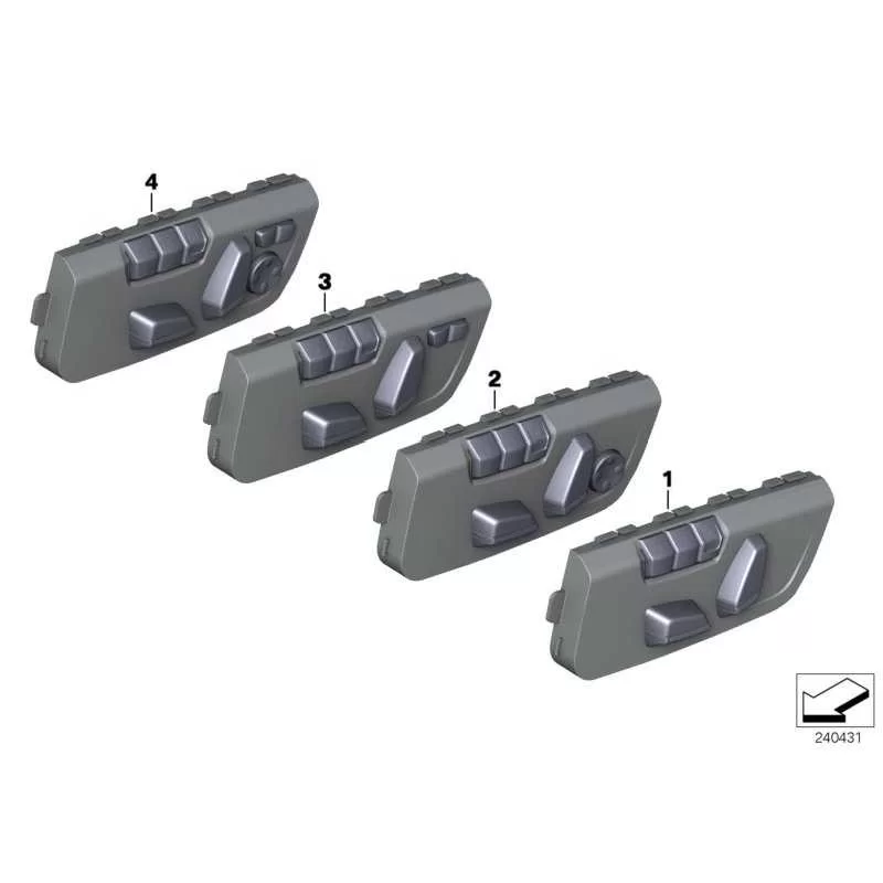 Genuine BMW Switch, seat adjustment, memory, driver (61319382455)