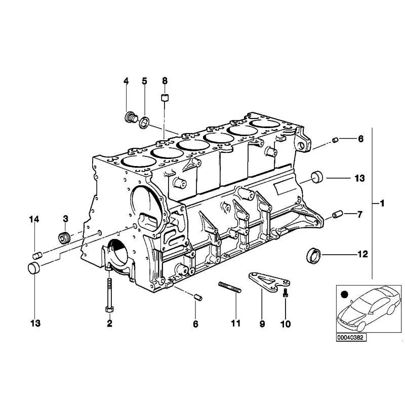 Genuine BMW Engine block with piston (11111433711)