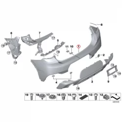 Original BMW Verkleidung Stossfänger grundiert hinten (51128090073)