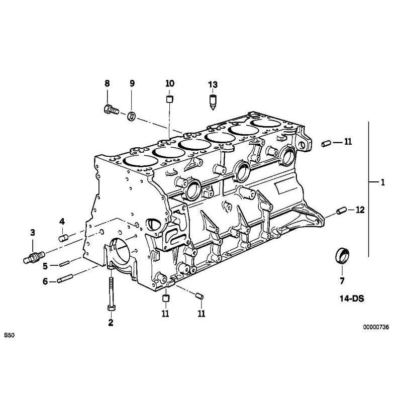Genuine BMW Engine block with piston (11111405258)