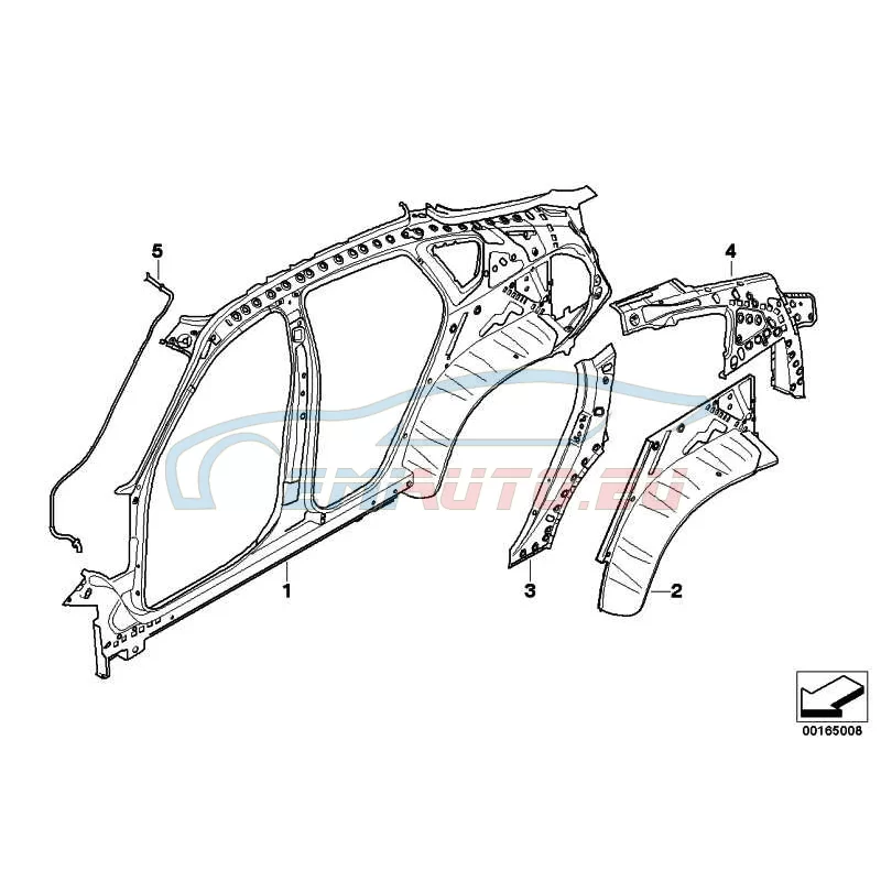 Genuine BMW Left interior side frame (41217207167)