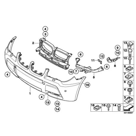 Genuine BMW Panel, bumper, primed, front (51113415401)