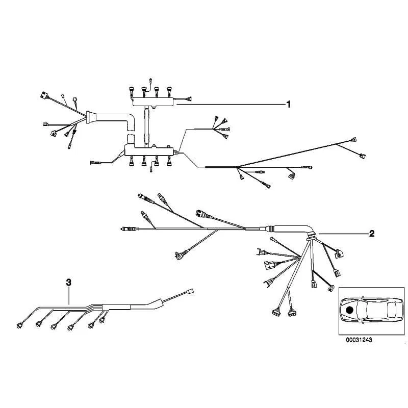 Genuine BMW Engine wiring harness, engine module (12517788168)