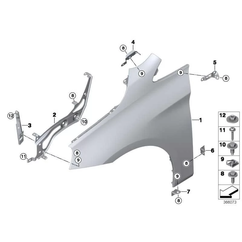 Genuine BMW Side panel, front right (41007382184)