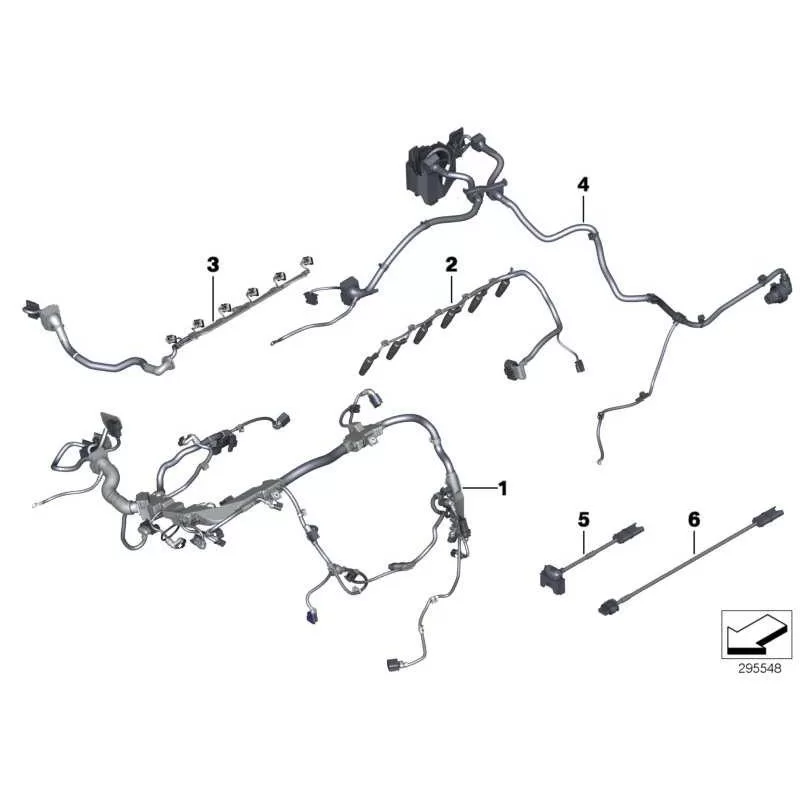 Genuine BMW Engine wiring harness, engine module (12518513251)
