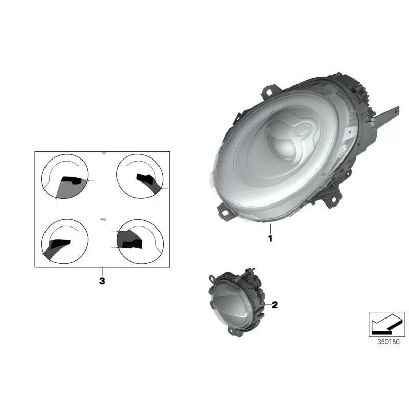 Genuine Mini Headlight, LED technology, left (63117383211)