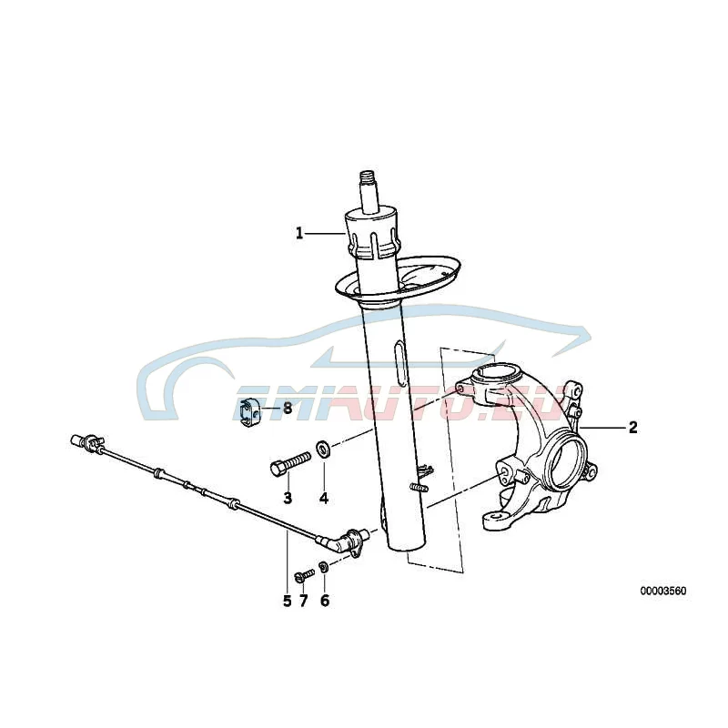 Original BMW Federbein vorn links (31311090295)