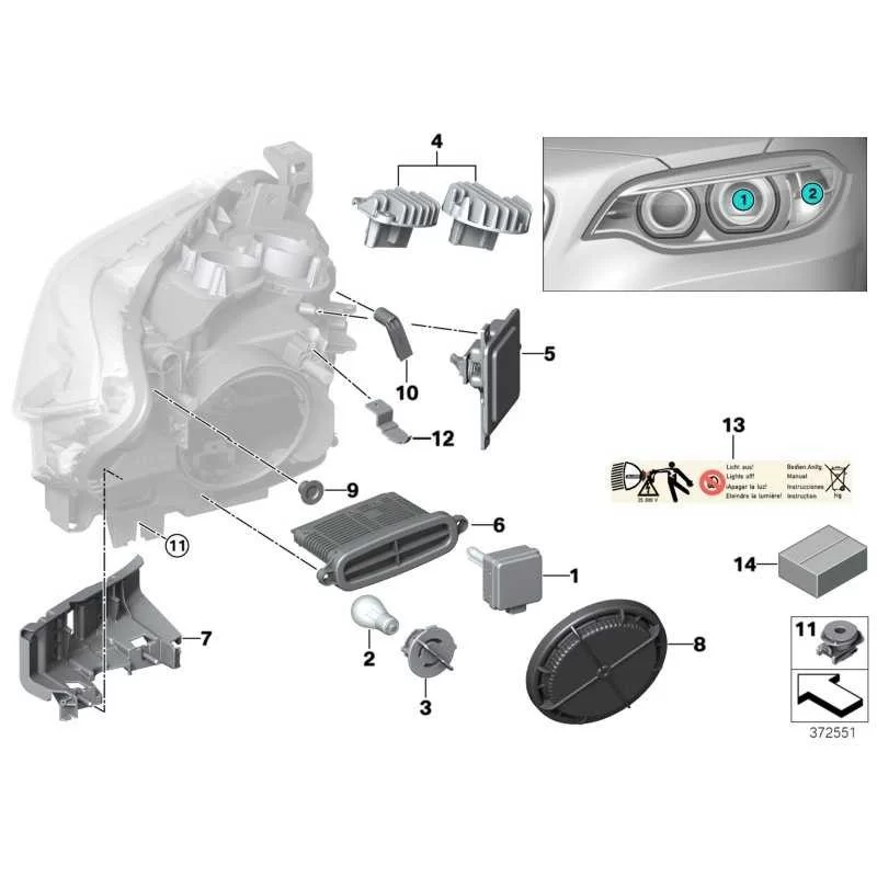 Original BMW Treibermodul Scheinwerfer (63117363091)