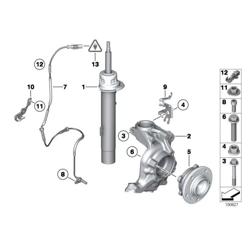 Original BMW Federbein vorn rechts (31316784918)