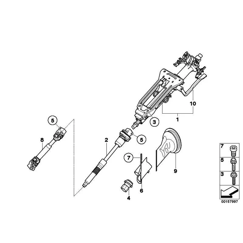 Genuine BMW Steering spindle, middle (32306864138)