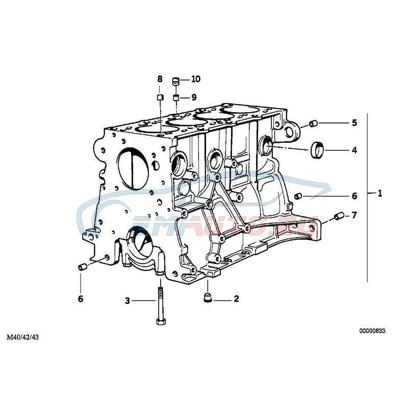 Genuine BMW Engine block with piston (11111247174)