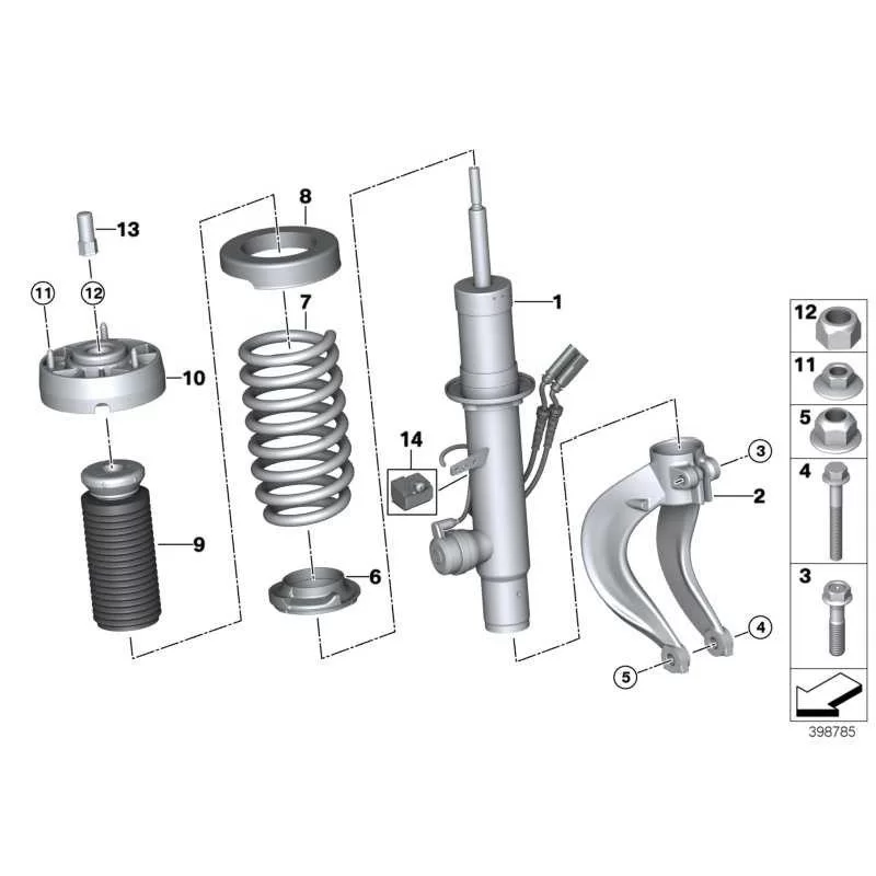 Original BMW Federbein vorn rechts (31317856490)