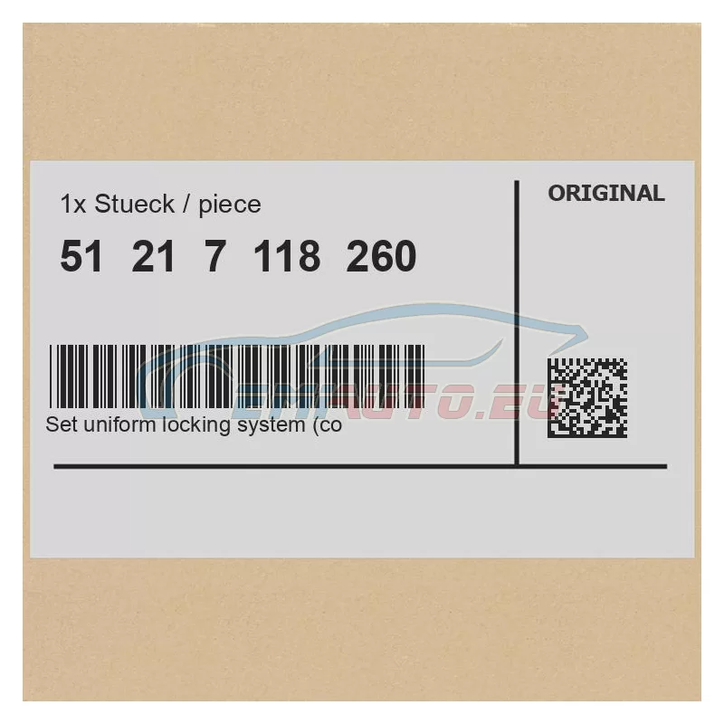 Genuine BMW 51217118260 - Set uniform locking system (code)