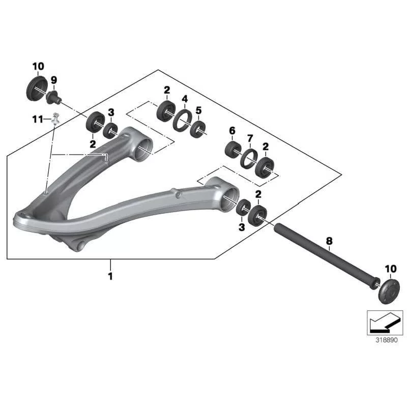 Original BMW Längslenker (31428527533)