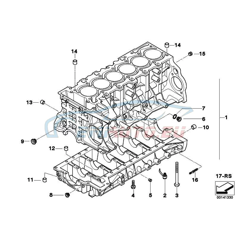 Genuine BMW Engine block with piston (11110421309)