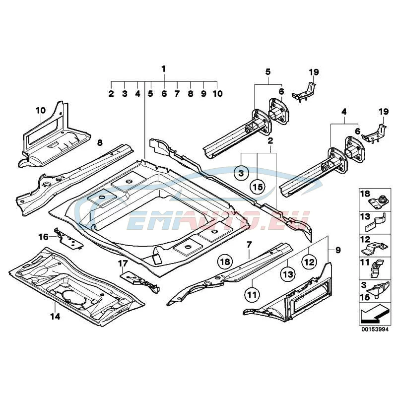 Genuine BMW Trunk floor (41007163676)