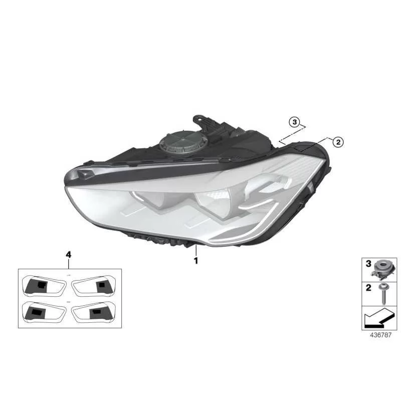 Genuine BMW Headlight, halogen, left (63117346533)