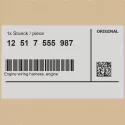Genuine BMW Engine wiring harness, engine module (12517555987)