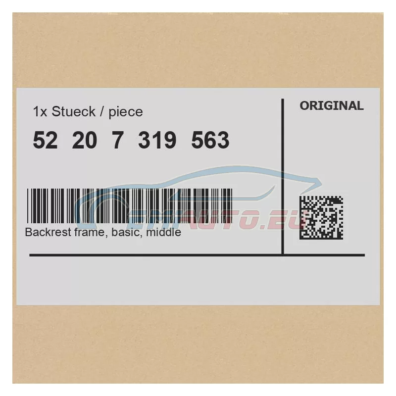 Original BMW Lehnenrahmen Basis Mitte (52207319563)