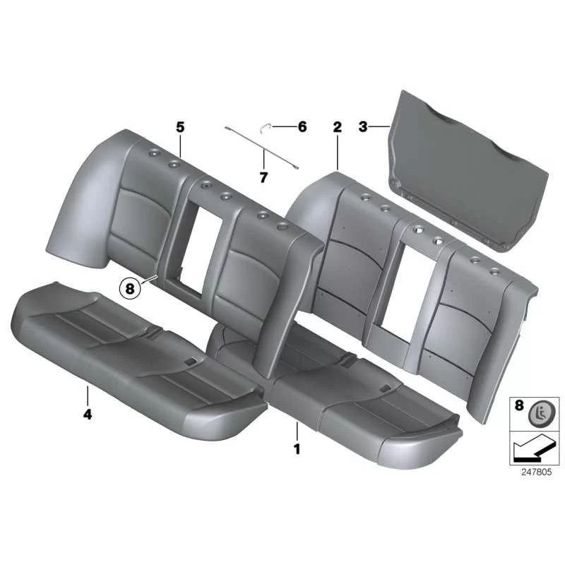 Original BMW Bezug Basis Sitz Leder (52207254141)
