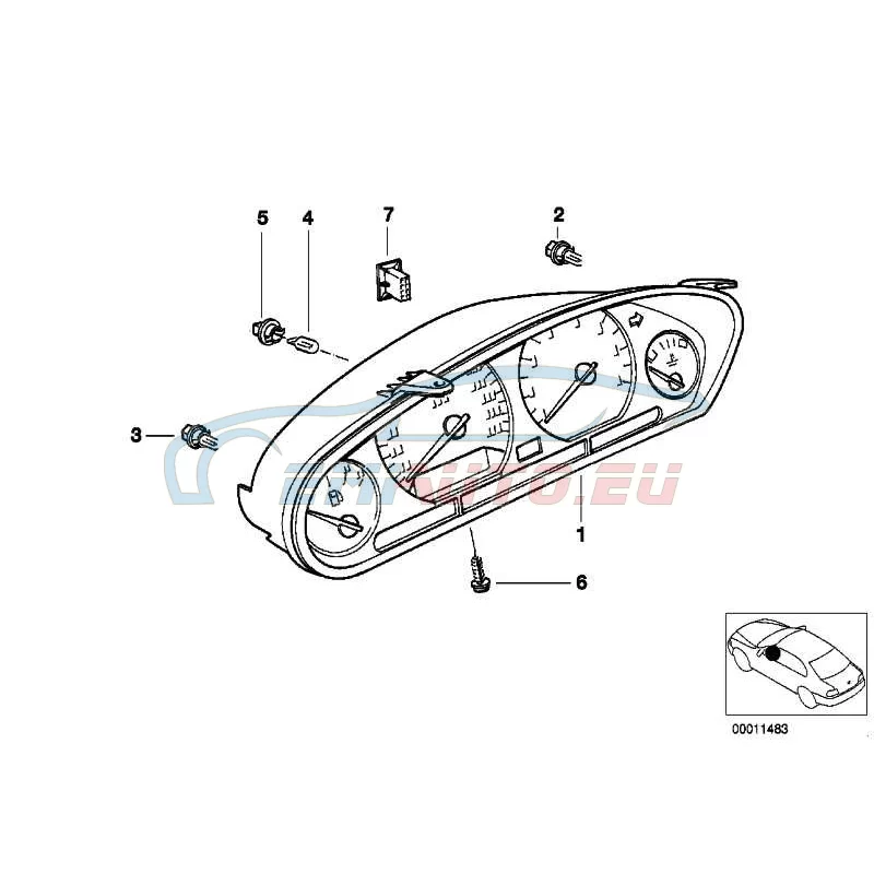 Genuine BMW EXCH-Instrument cluster, coded (62116903031)