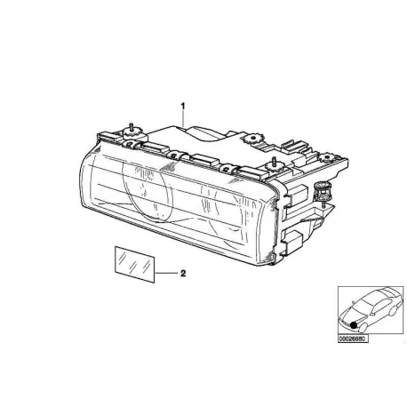 Genuine BMW Headlight left (63128372089)