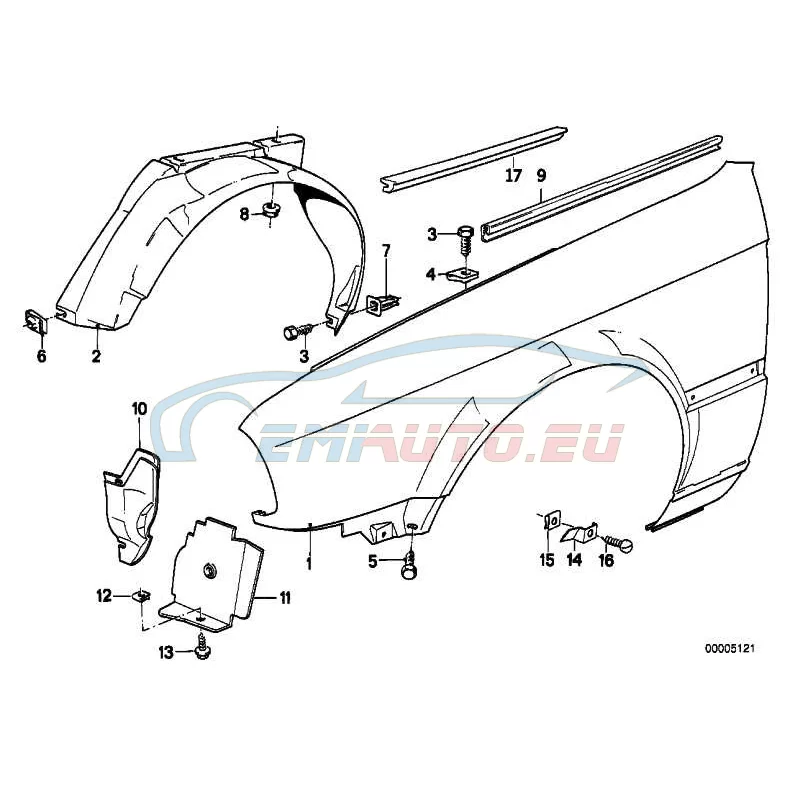 Genuine BMW Side panel, front right (41351941872)