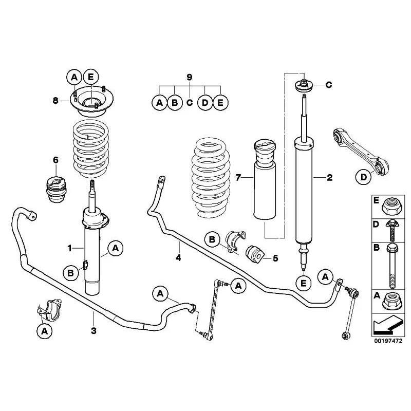 Genuine BMW LEFT FRONT SPRING STRUT (31316786007)