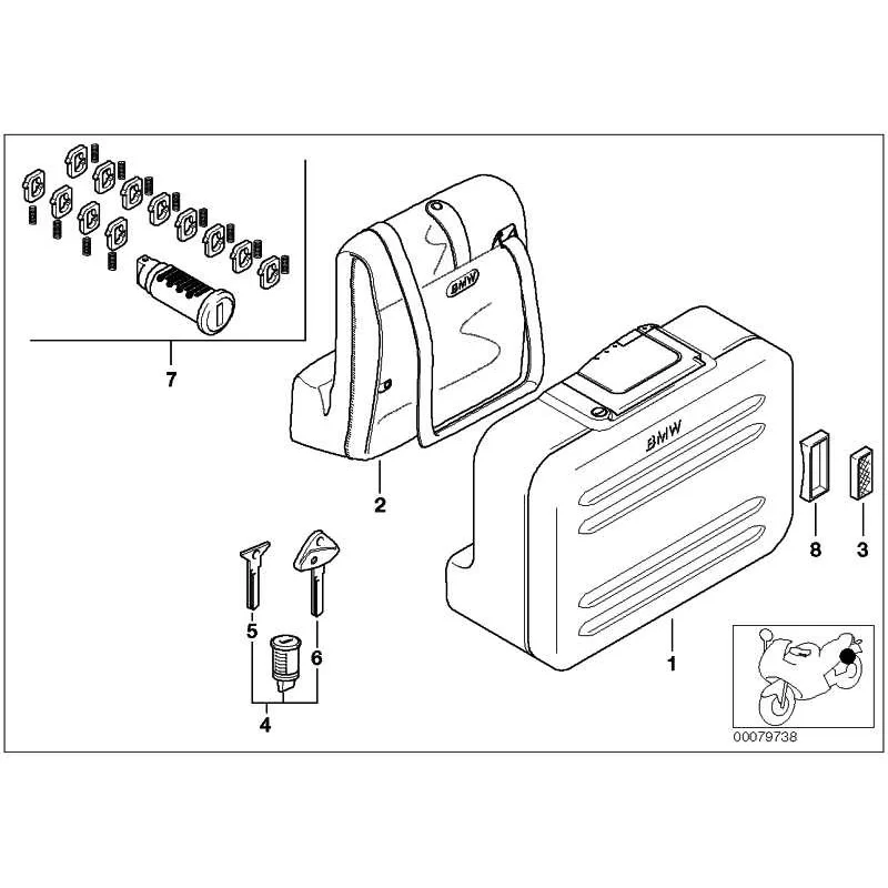 Genuine BMW Case left (77418559933)