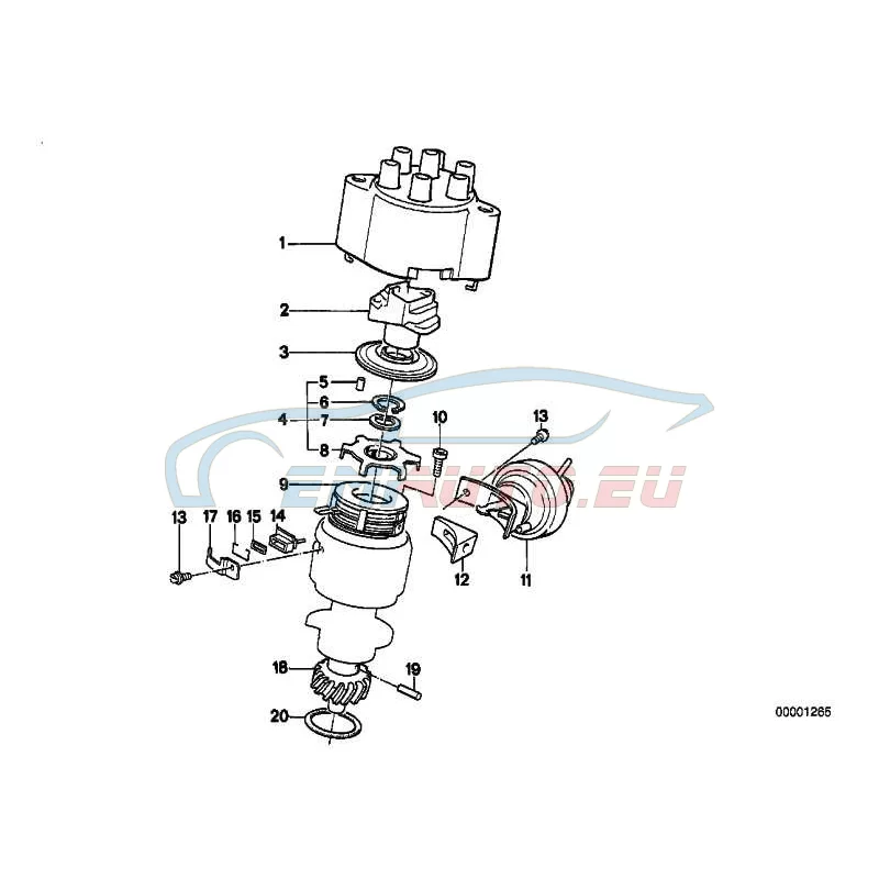 Genuine BMW DISTRIBUTOR CAP (12111289519)