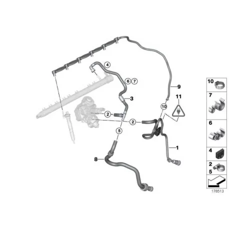 Genuine BMW Fuel feed line (13537799998) -- Worldwide delivery